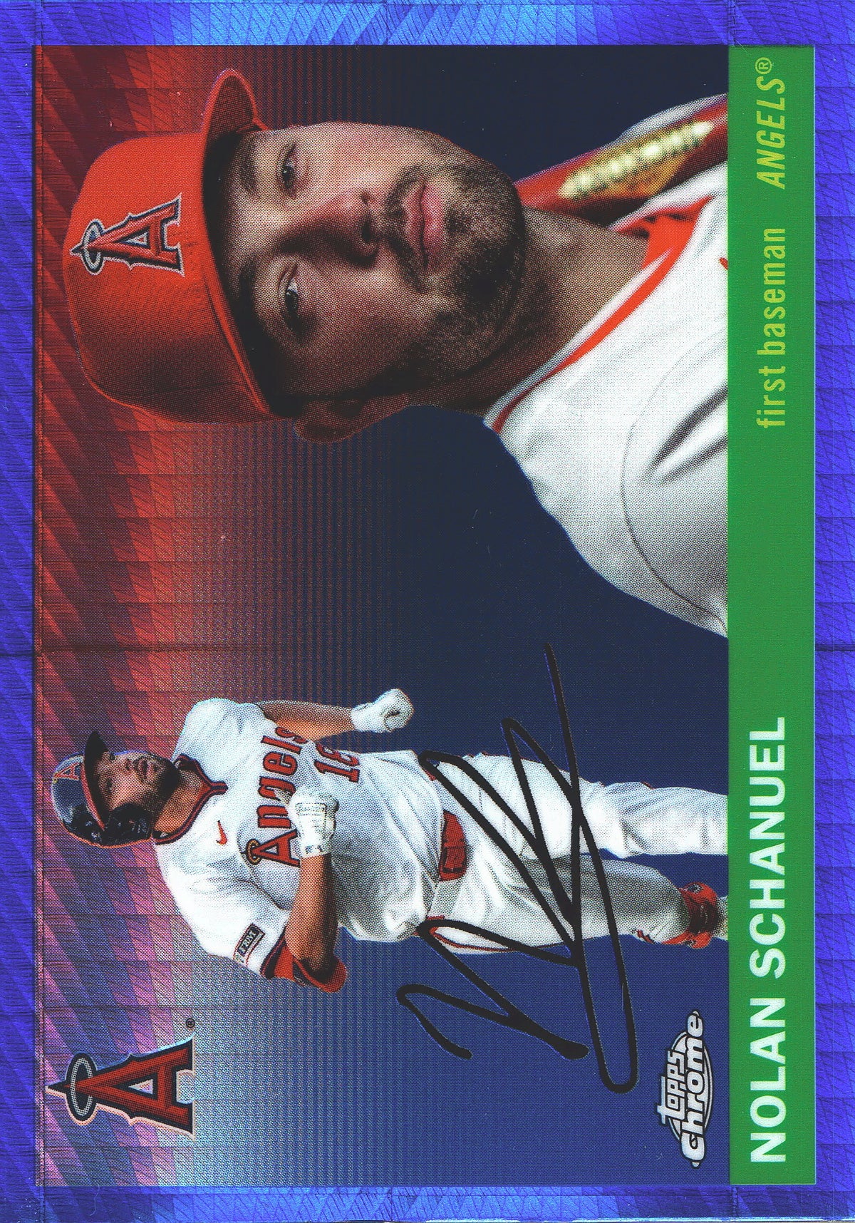 2025 Topps Chrome Platinum Blue Prizm Retail Nolan Schanuel #76 Los Angeles Angels