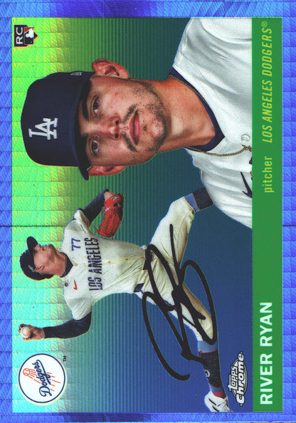 2025 Topps Chrome Platinum Blue Prizm Retail RC River Ryan #236 Los Angeles Dodgers