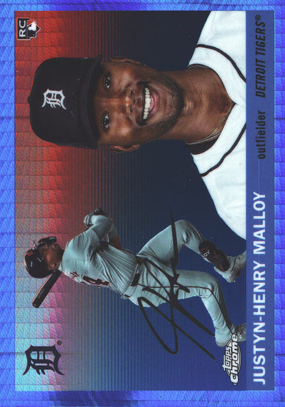2025 Topps Chrome Platinum Blue Prizm Retail RC Justyn-Henry Malloy #328 Detroit Tigers