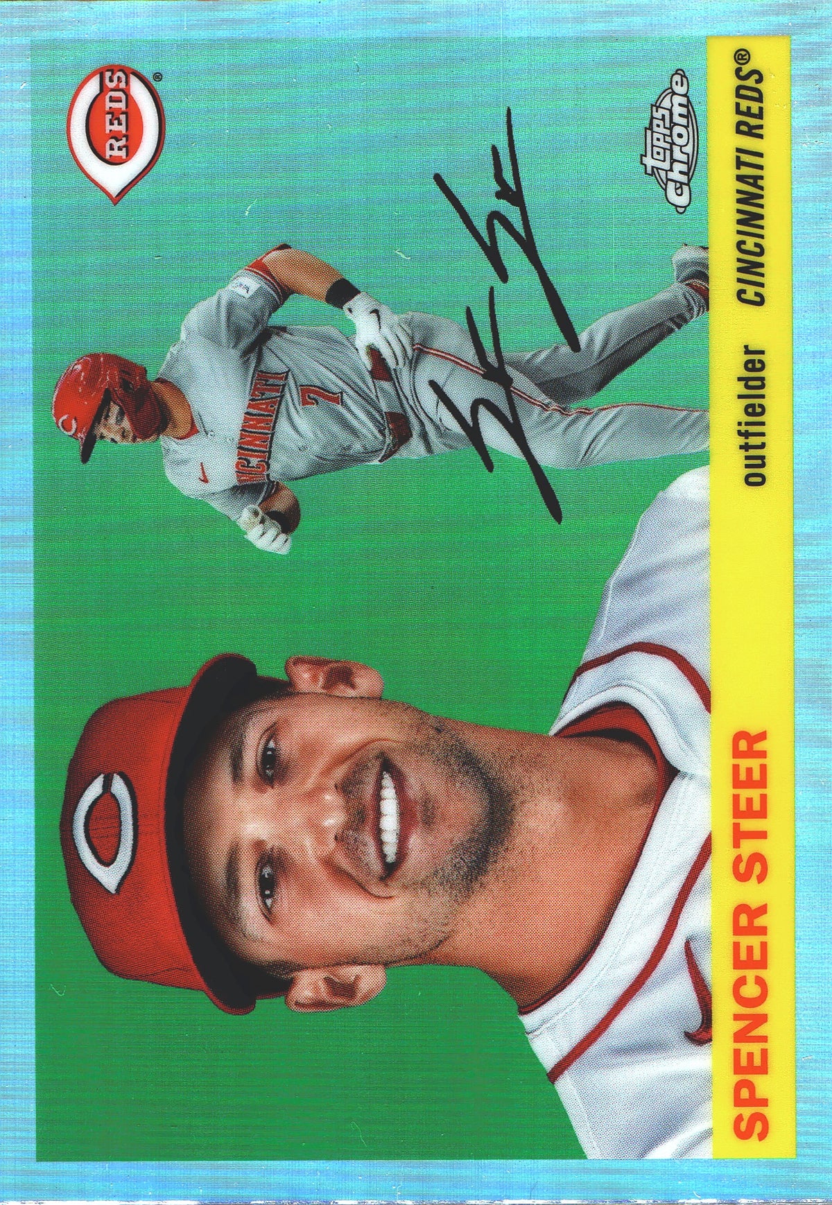 2025 Topps Chrome Platinum Refractor Spencer Steer #47 Cincinnati Reds