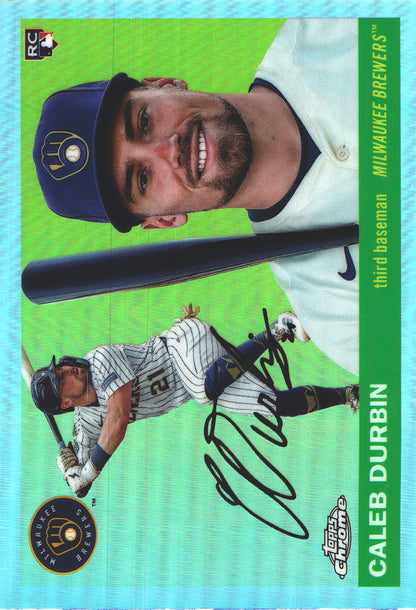 2025 Topps Chrome Platinum Refractor RC Caleb Durbin #297 Milwaukee Brewers