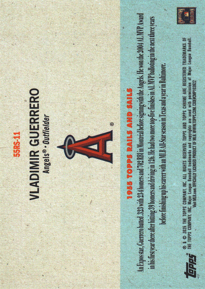 2025 Topps Platinum 1955 Topps Rails and Sails Vladimir Guerrero #11 Los Angeles Angels