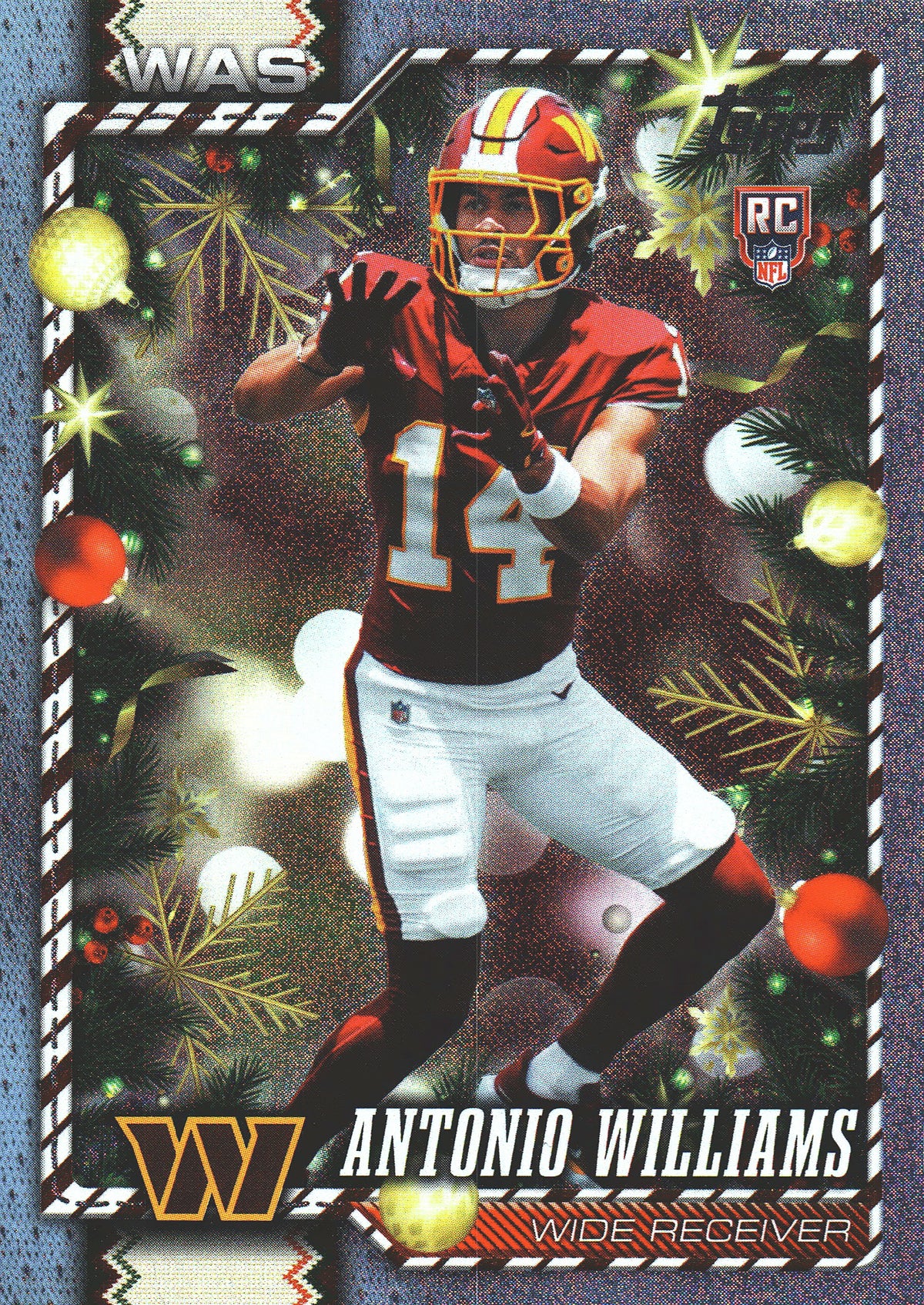 2026 Topps Holiday Blue Light RC Antonio Williams #178 Washington Commanders