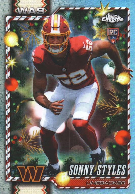 2026 Topps Holiday Chrome Refractor RC Sonny Styles #197 Washington Commanders