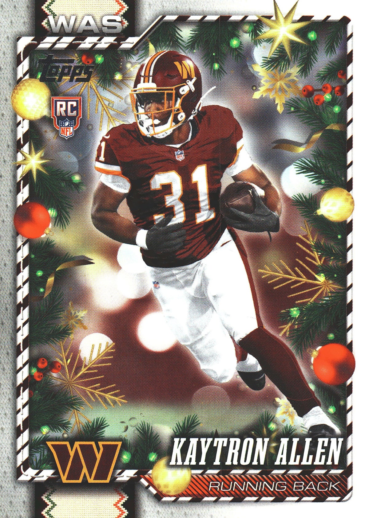2026 Topps Holiday RC Kaytron Allen #165 Washington Commanders