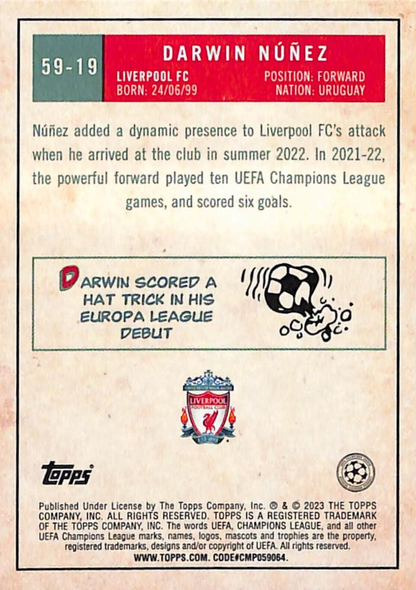 2022 Topps UCC 1959 Darwin Núñez #59-19 Liverpool