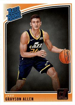 2018 Panini Donruss Rated Rookie Grayson Allen #156 Utah Jazz