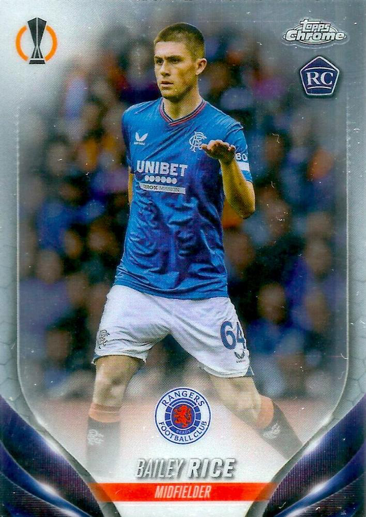 2023 Topps Chrome UEFA Club Competitions Bailey Rice RC #2 Glasgow Rangers
