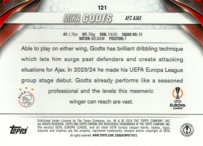 2023 Topps Chrome UEFA Club Competitions Mika Godts RC #121 Ajax