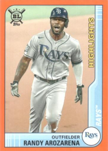 2021 Topps Big League Orange Randy Arozarena #287 Tampa Bay Rays