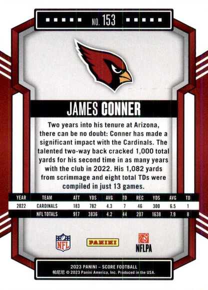 2023 Panini Score Football James Conner Arizona Cardinals #153