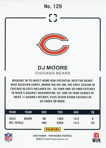2024 Panini Photogenic DJ Moore #129 Chicago Bears