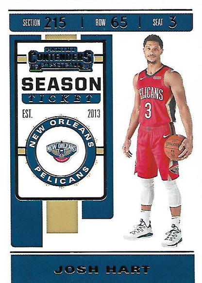 2019 Panini Contenders Josh Hart #51 New Orleans Pelicans