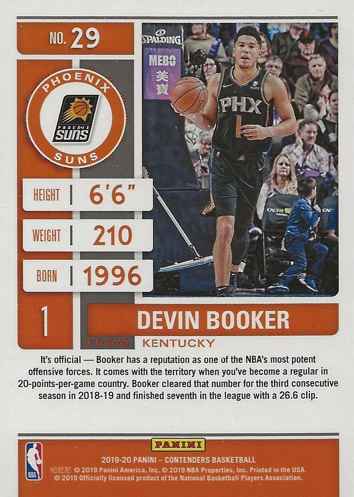 2021 Panini Contenders Game Ticket Red Devin Booker #29 Phoenix Suns