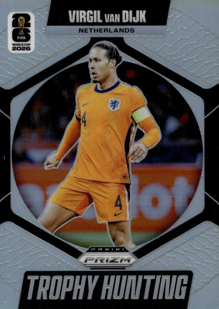 2026 Panini Prizm World Cup Trophy Hunting Silver Virgil van Dijk #25 Pays-Bas