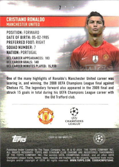 2023 Topps Stadium Club Chrome UCC Cristiano Ronaldo #7 Manchester United