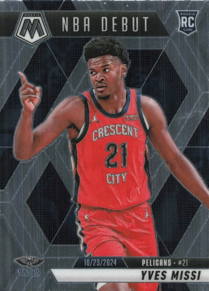 2024 Panini Mosaic Yves Missi RC NBA Debut #255 New Orleans Pelicans