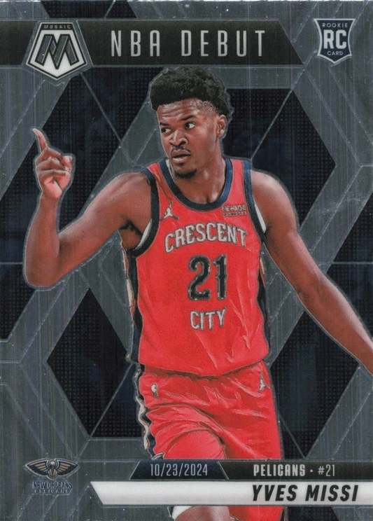 2024 Panini Mosaic Yves Missi RC NBA Debut #255 New Orleans Pelicans