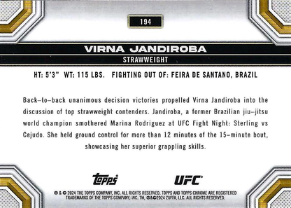 2024 Topps Chrome UFC Virna Jandiroba #194
