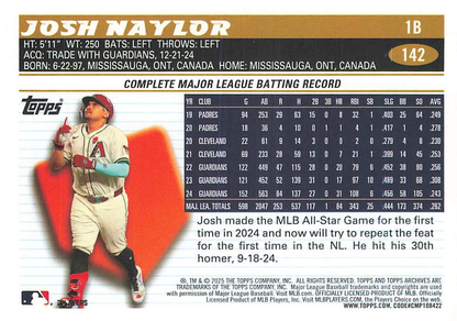 2025 Topps Archives Josh Naylor #142 Arizona Diamondbacks