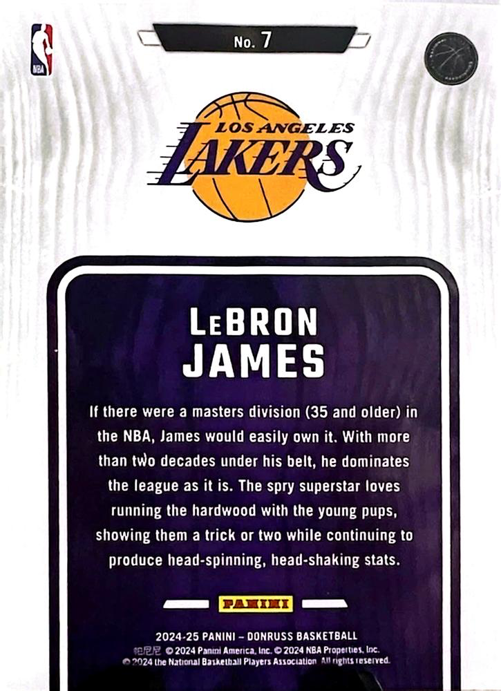 2024 Panini Donruss Hardwood Masters LeBron James #7 Los Angeles Lakers