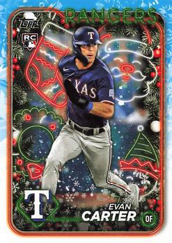 2024 Topps Holiday Evan Carter RC Texas Rangers #H141