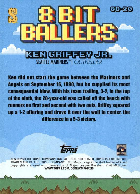 2023 Topps Big League 8 Bit Ballers Ken Griffey Jr. #8B-20 Seattle Mariners