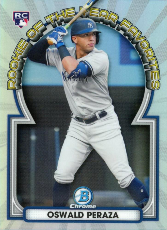 2023 Topps Bowman Chrome Rookie of the Year Favorites Oswald Peraza New York Yankees #ROYF-13