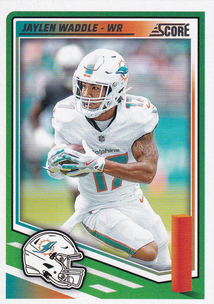 2025 Panini Score Jaylen Waddle #215 Miami Dolphins