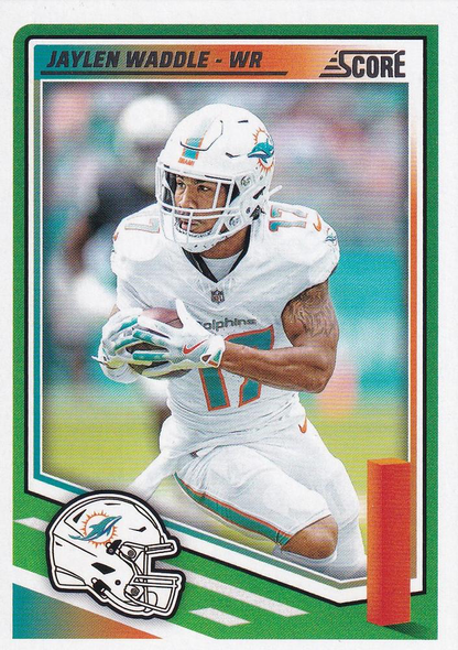2025 Panini Score Jaylen Waddle #215 Miami Dolphins