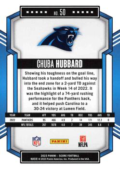 2023 Panini Score Football Chuba Hubbard Carolina Panthers #50