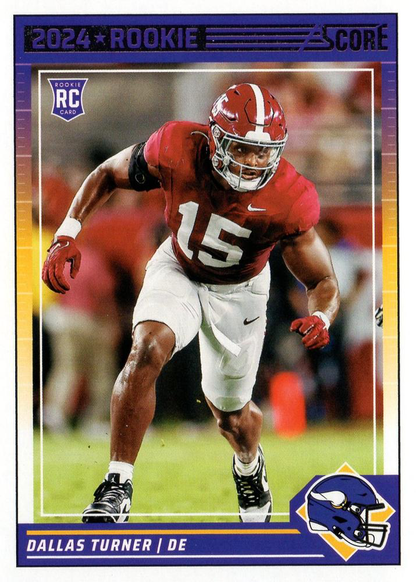 2024 Panini Score Football Dallas Turner Minnesota Vikings #308 RC
