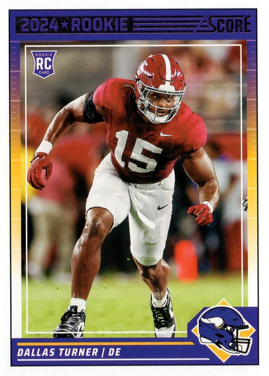 2024 Panini Score Football Dallas Turner Minnesota Vikings #308 RC