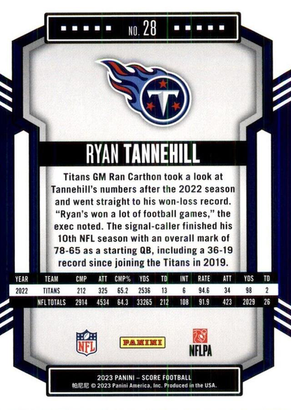 2023 Panini Score Football Ryan Tannehill Tennessee Titans #28