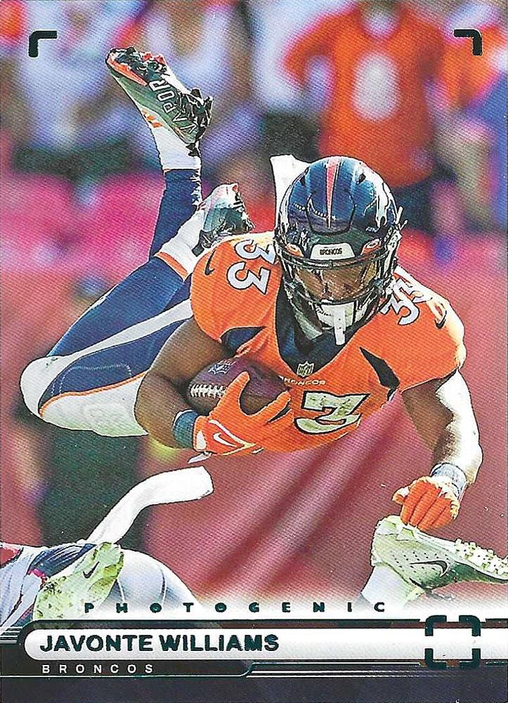 2022 Panini Chronicles Photogenic Teal Javonte Williams #PH-10 Denver Broncos