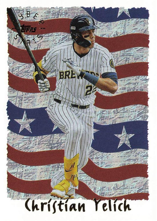 2025 Topps Archives 1995 Topps Cyberstats Christian Yelich #95C-21 Milwaukee Brewers