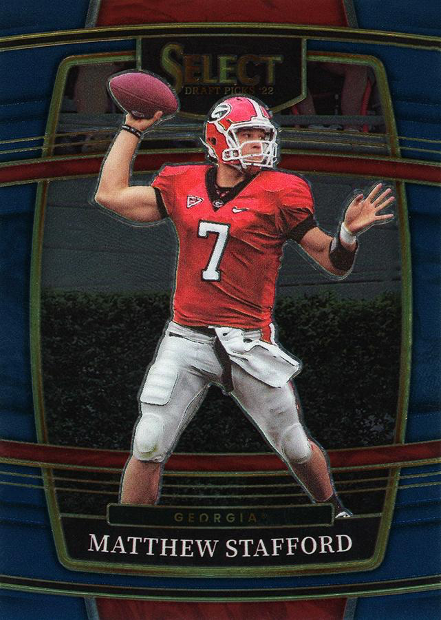 2022 Panini Select Draft Picks Blue Matthew Stafford #67 Georgia Bulldogs