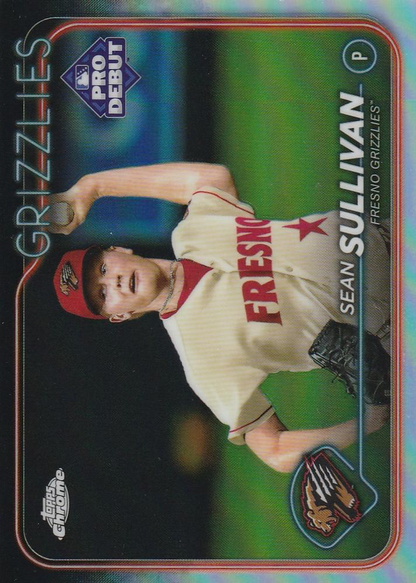 2024 Topps Pro Debut Chrome Refractor Sean Sullivan #PDC-82 Fresno Grizzlies