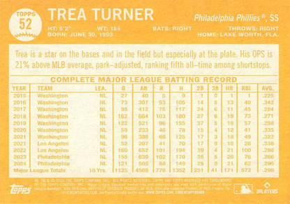 2025 Topps Archives Trea Turner #52 Philadelphia Phillies