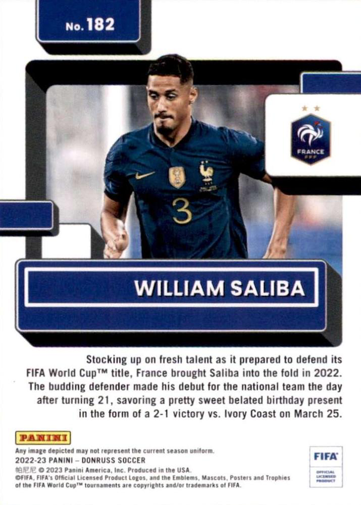 2022 Panini Donruss William Saliba Rated Rookie RC #182 France