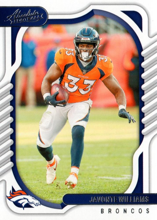 2022 Panini Absolute Javonte Williams #12 Denver Broncos