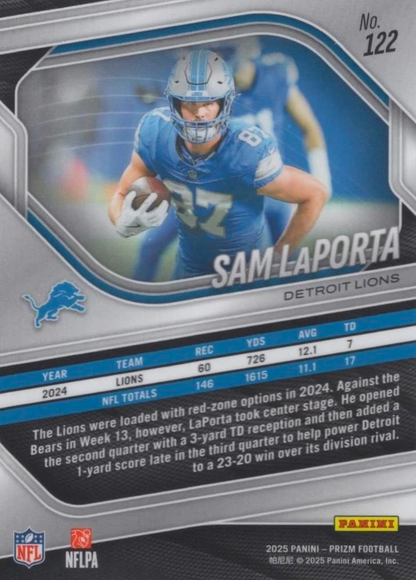 2025 Panini Prizm Sam LaPorta #122 Detroit Lions