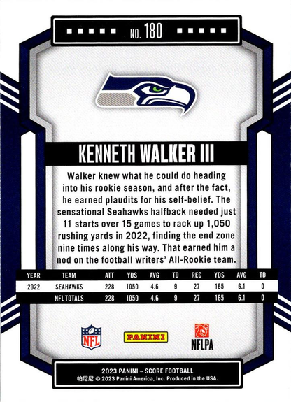 2023 Panini Score Football Kenneth Walker III Seattle Seahawks #180