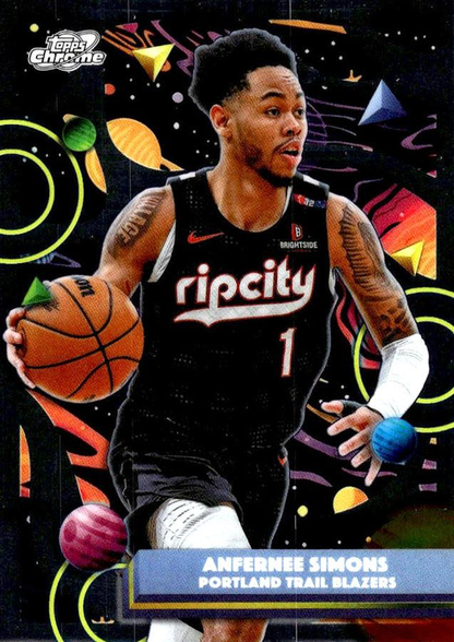 2025 Topps Chrome Cosmic Anfernee Simons #151 Portland Trail Blazers