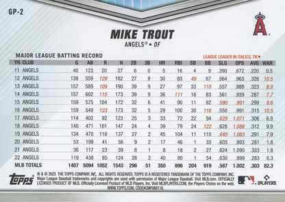 2023 Topps NTCD GP Mike Trout Los Angeles Angels #GP-2
