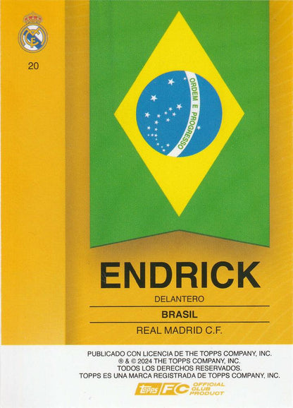 2024 Topps Real Madrid Fan Set RC Endrick #20 Real Madrid CF