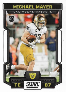 2023 Panini Score Football Michael Mayer Las Vegas Raiders #337 RC