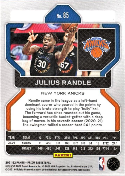 2021 Panini Prizm Julius Randle #85 New York Knicks