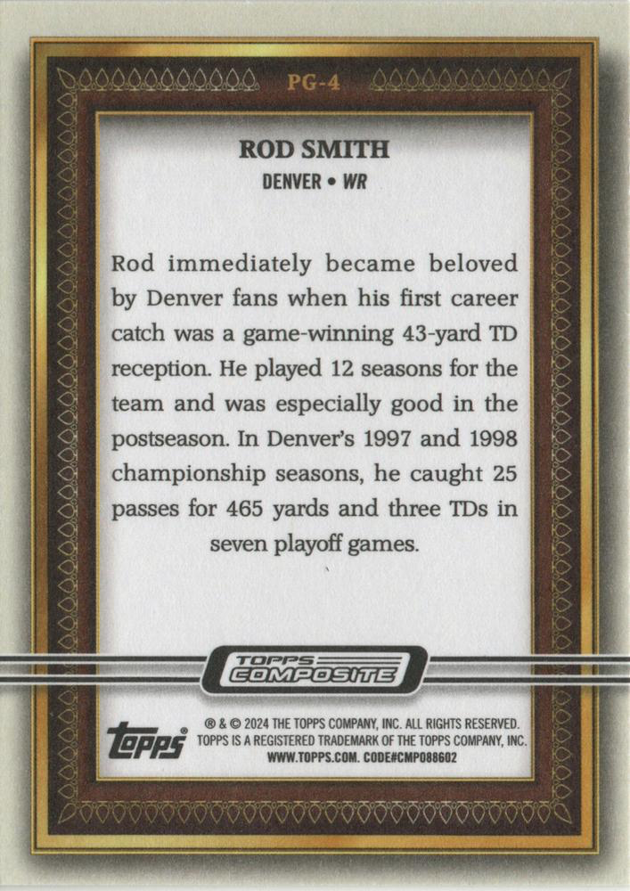 2023 Topps Composite Football Portrait Gallery Rod Smith #PG-4 Denver Broncos