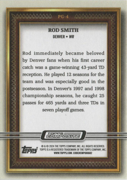 2023 Topps Composite Football Portrait Gallery Rod Smith #PG-4 Denver Broncos